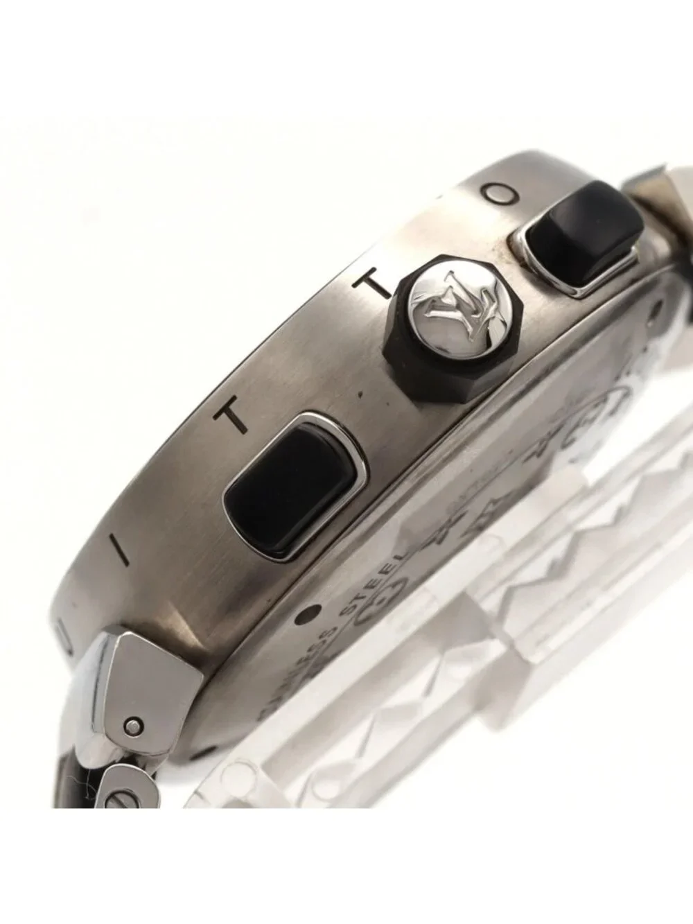 Louis Vuitton Tambour in Black SS Quartz Watch